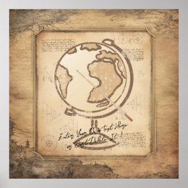 ヴィンテージ地球。地理と歴史先生ギフト ポスター