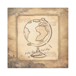 ヴィンテージ地球。地理と歴史先生ギフト メタルプリント