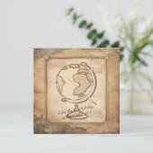 ヴィンテージ地球。地理と歴史先生ギフト 招待状 (スタンド正面)