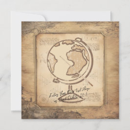ヴィンテージ地球。地理と歴史先生ギフト 招待状