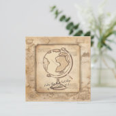 ヴィンテージ地球。地理と歴史先生ギフト 招待状 (スタンド正面)