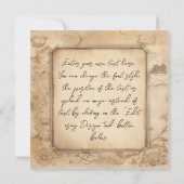 ヴィンテージ地球。地理と歴史先生ギフト 招待状 (裏面)