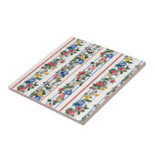 ヴィンテージ垂直イチゴフローラストライプパターン タイル (側面)