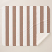 ヴィンテージ垂直ストライプモチャムースホワイト シェルパブランケット (正面(横))