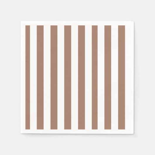 ヴィンテージ垂直ストライプモチャムースホワイト スタンダードカクテルナプキン (正面)