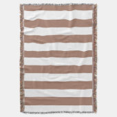 ヴィンテージ垂直ストライプモチャムースホワイト スローブランケット (正面縦)