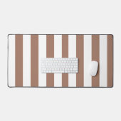 ヴィンテージ垂直ストライプモチャムースホワイト デスクマット (キーボード&マウス)