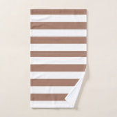 ヴィンテージ垂直ストライプモチャムースホワイト バスタオルセット (ハンドタオル)