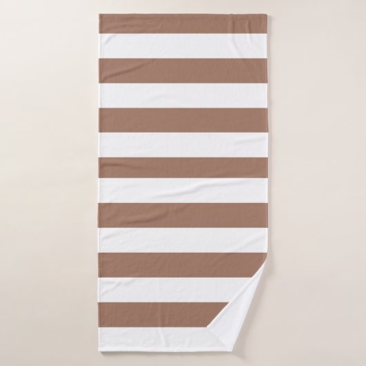 ヴィンテージ垂直ストライプモチャムースホワイト バスタオル (バスタオル)