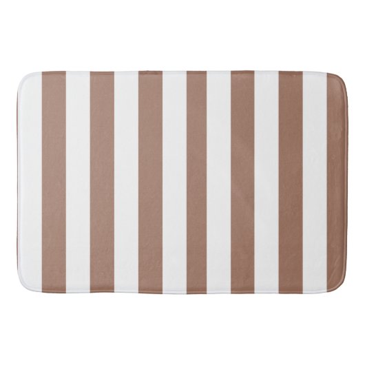 ヴィンテージ垂直ストライプモチャムースホワイト バスマット (正面)