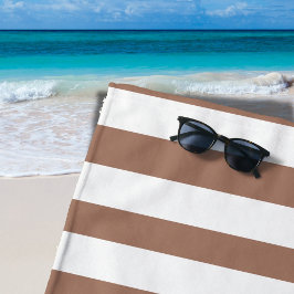 ヴィンテージ垂直ストライプモチャムースホワイト ビーチタオル