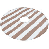 ヴィンテージ垂直ストライプモチャムースホワイト ブラッシュドポリエステルツリースカート (アングル)