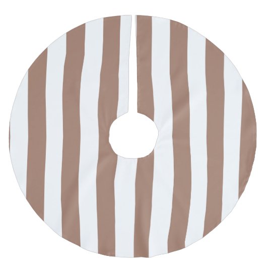 ヴィンテージ垂直ストライプモチャムースホワイト ブラッシュドポリエステルツリースカート (正面)