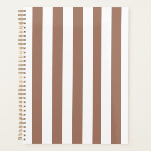 ヴィンテージ垂直ストライプモチャムースホワイト プランナー手帳 (正面)