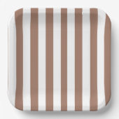 ヴィンテージ垂直ストライプモチャムースホワイト ペーパープレート (正面)