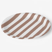 ヴィンテージ垂直ストライプモチャムースホワイト ペーパープレート (アングル)
