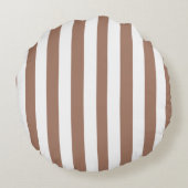 ヴィンテージ垂直ストライプモチャムースホワイト ラウンドクッション (裏面)