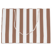 ヴィンテージ垂直ストライプモチャムースホワイト ラージペーパーバッグ (正面)