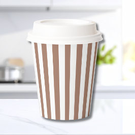 ヴィンテージ垂直ストライプモチャムースホワイト 紙コップ