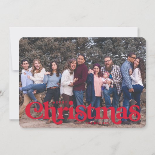 ヴィンテージ型クリスマスカードキャンディストライプバック 案内状 (正面)