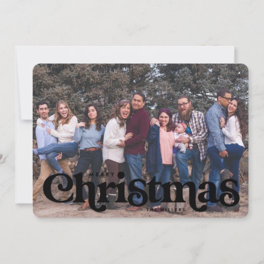 ヴィンテージ型クリスマスカードキャンディストライプーバック 案内状 (正面)