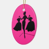 ヴィンテージ型シルエット セラミックオーナメント (左)