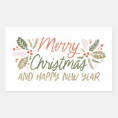 ヴィンテージ型ホリーベリークリスマス 長方形シール (正面)