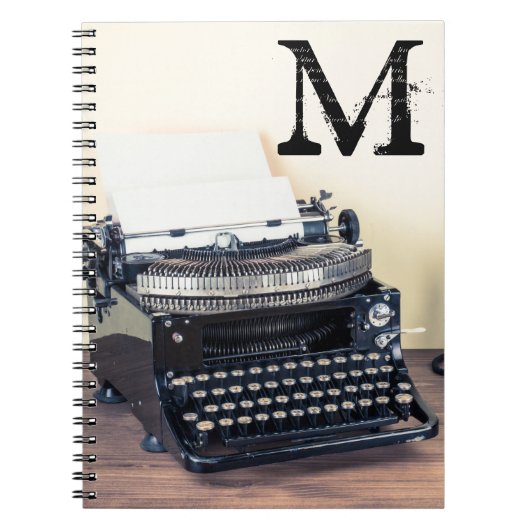 ヴィンテージ型ライターモノグラムイニシャルノート ノートブック (正面)