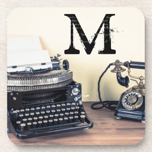 ヴィンテージ型ライターレトロモノグラム飲料コースター コースター (正面)