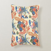 ヴィンテージ型紅型：桐とフェニックス アクセントクッション (正面(垂直))