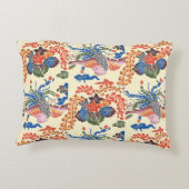 ヴィンテージ型紅型：桐とフェニックス アクセントクッション (裏面)