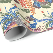 ヴィンテージ型紅型:桐とフェニックス ラッピングペーパー (ロールコーナー)