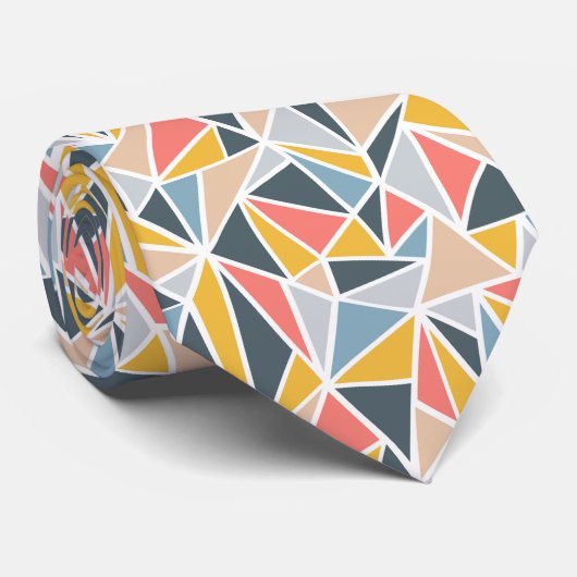 ヴィンテージ埃のジオメトリ三角形のタイ ネクタイ (ロール)