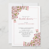 ヴィンテージ埃バラスクリプトフローラブライダルシャワー 招待状 (正面)