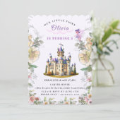 ヴィンテージ城のフェアリーテイル誕生日テーマ（妖精付き） 招待状 (スタンド正面)