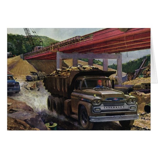 ヴィンテージ場の建築ダンプトラック (正面横)