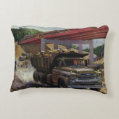 ヴィンテージ場の建築ダンプトラック アクセントクッション (裏面)