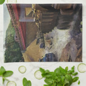 ヴィンテージ場の建築ダンプトラック キッチンタオル (折り畳み)