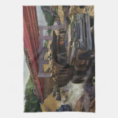 ヴィンテージ場の建築ダンプトラック キッチンタオル (縦)