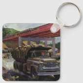 ヴィンテージ場の建築ダンプトラック キーホルダー (裏面)