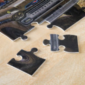 ヴィンテージ場の建築ダンプトラック ジグソーパズル (側面)