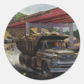 ヴィンテージ場の建築ダンプトラック ラウンドシール (正面)