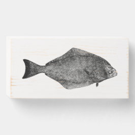 ヴィンテージ塩水魚 – パシフィックハリバイ ウッドボックスサイン