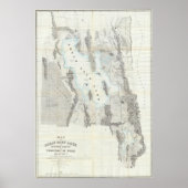ヴィンテージ塩湖素晴らしの地図(1852年) ポスター (正面)