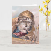 ヴィンテージ塩辛い海の犬の良い近いカード カード (黄色い花)