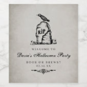 ヴィンテージ墓地ハロウィーンラベル ワインラベル (シングルラベル)