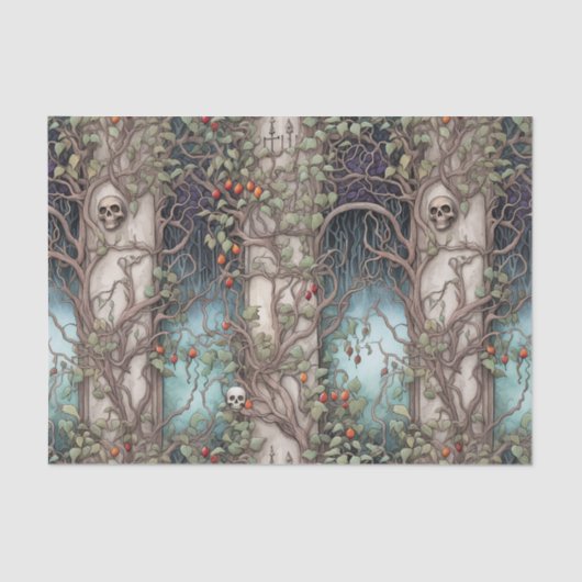 ヴィンテージ墓地ハロウィーン 薄葉紙 (正面)