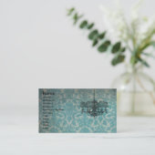 ヴィンテージ壁紙とシャンデリア 名刺 (スタンド正面)