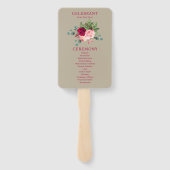 ヴィンテージ壁紙とバラ結婚式 プログラム ハンドファン (裏面)