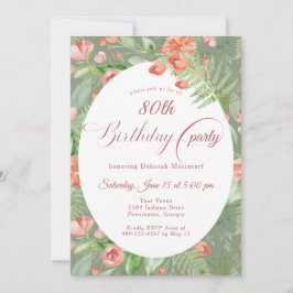 ヴィンテージ壁紙のバラ 花柄 80歳 招待状